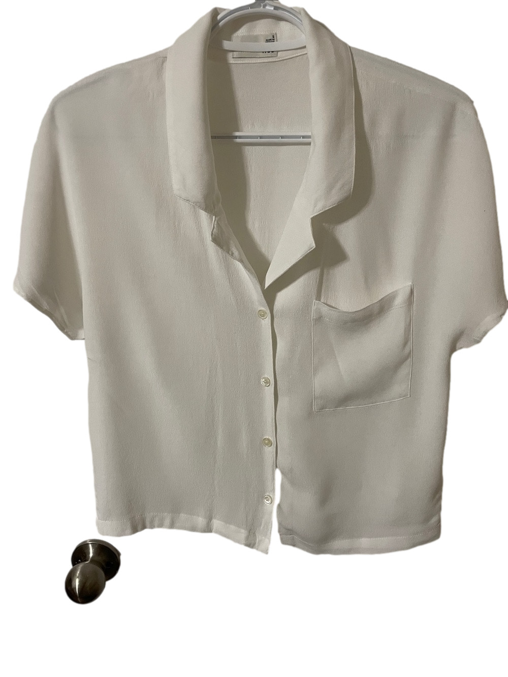 Wilfred Free Viscose Ivory Short-Sleeve Shirt Size Small